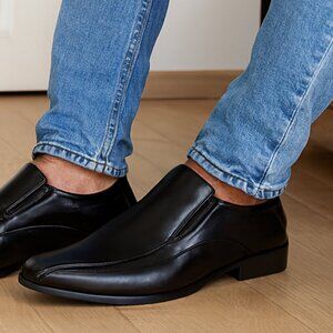 Majestic Collection Black Slip On Bicycle Toe Dress Shoes Size 13 M New